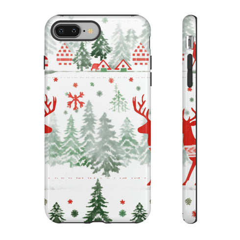 Nordic Christmas Print - Impact Resistant Phone Case iPhone 8 Plus Glossy